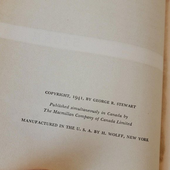 STORM By George R. Stewart 1941 Random House New York 1st Edition HC - Picture 9 of 10